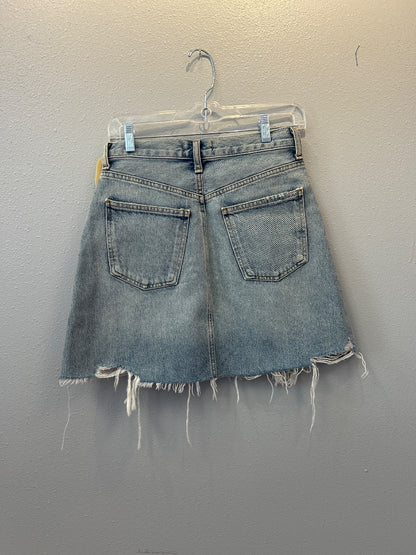 Agolde 00 Light Wash Denim mini skirt w/ assymetrical fly NWT