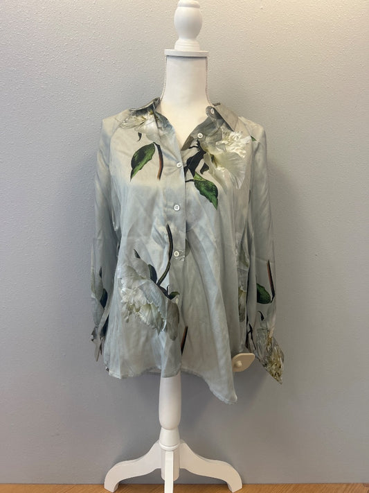 all saints XS Green NWT Silky floral BTNup
