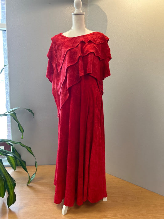 NO BRAND s Red SS flowy tie dye look long