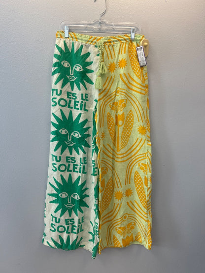 Anisa S Green NWT Sun/Floral prnt wide leg