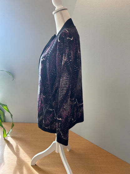 st john sport L Purple knit tank/full zip cardi
