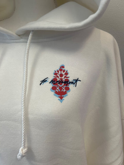 fp movement L White classic hoodie w/ red/blue logo