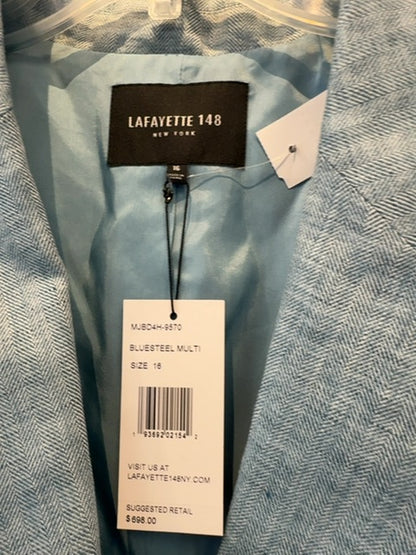 lafayette 148 XL Blue NWT Linen 1 bttn