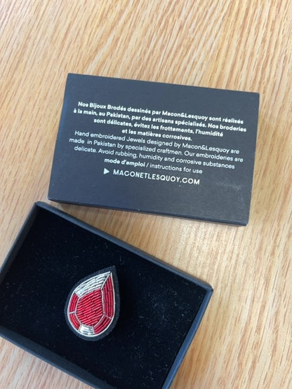 Macon Et Lesquoy  Red Teardrop Brooch