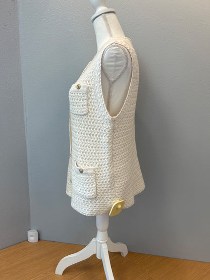Vanessa Bruno S Cream NWT Knit slvlss Cardi