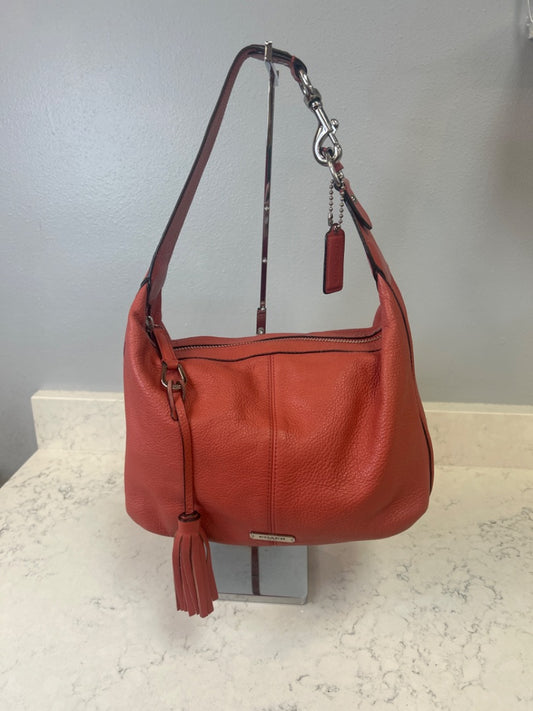 Coach  Orange LEATHER Shoulderbag w/fringe