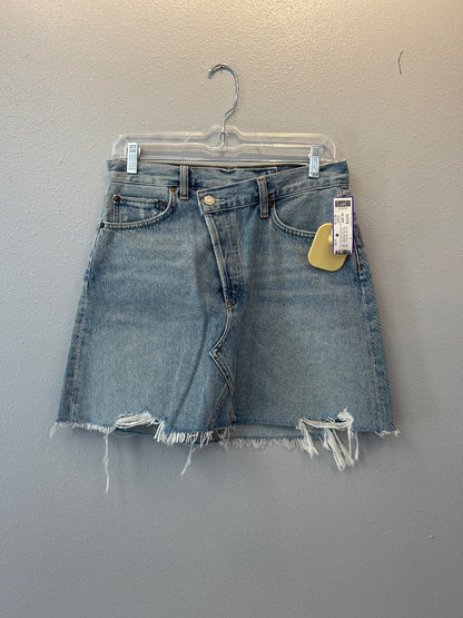 Agolde 2 Light Wash Denim asymetric waist raw hem