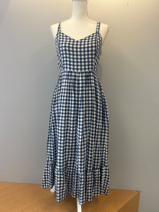 C&C California 4 Blue gingham sleeveless midi