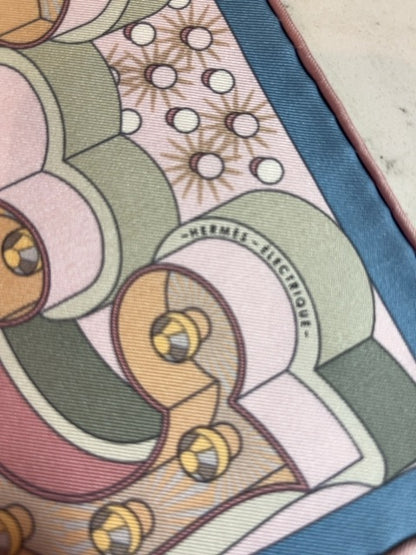 Hermes  Blue/Pink Electrique Silk Gavroche