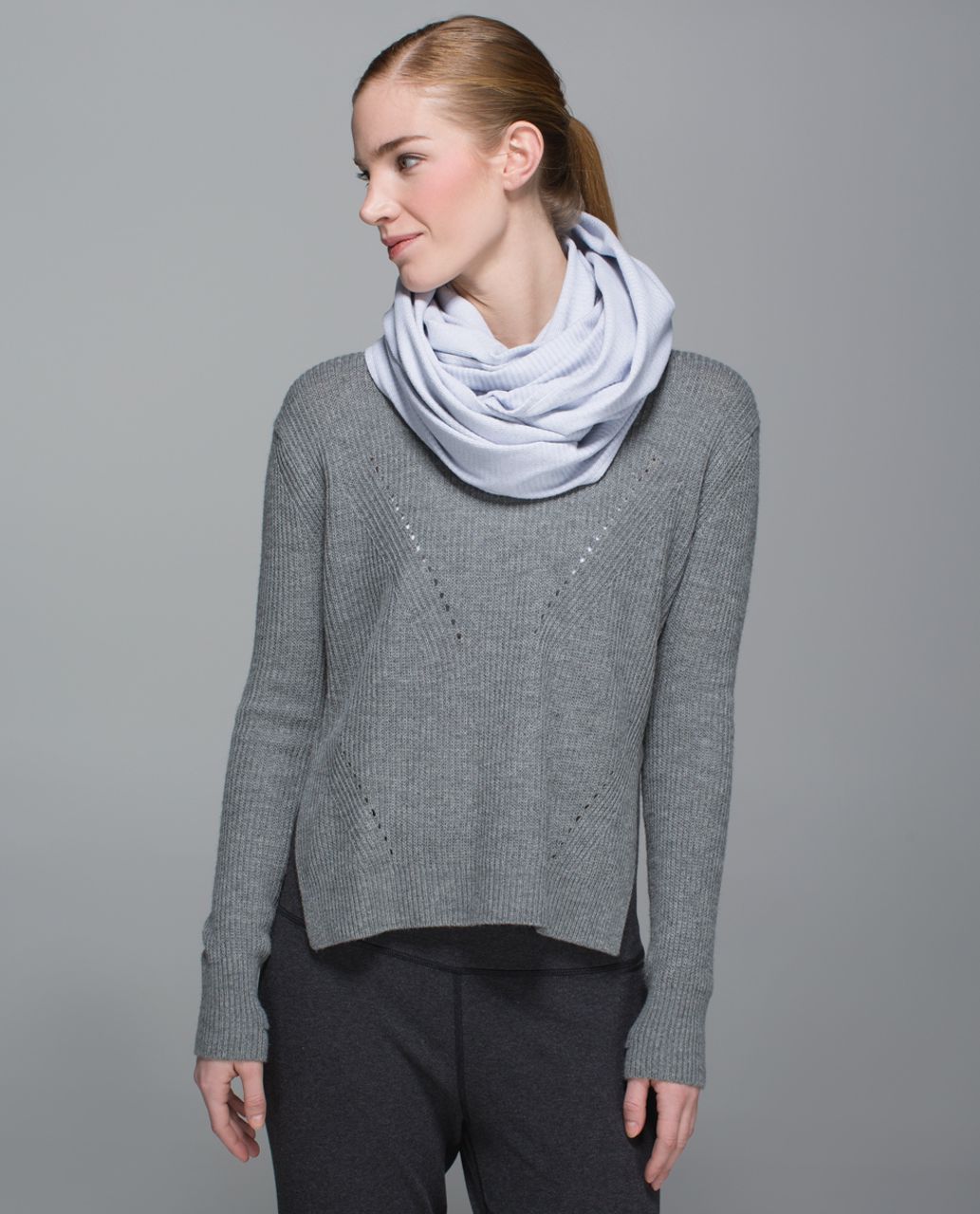 Lululemon "Vinyasa Scarf White/Gray Stripe"